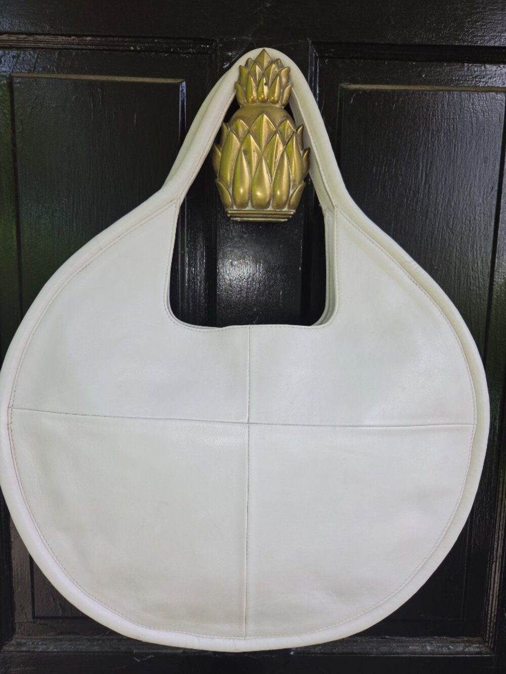 Anthropology Julien Tote leather Ivory large lightweight - Picture 3 of 9